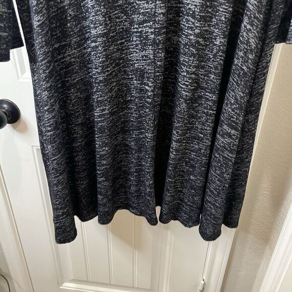 Try This Gray Heathered Space Dye Long Sleeve V Neck Dress Womens Size 2X - Picture 9 of 10